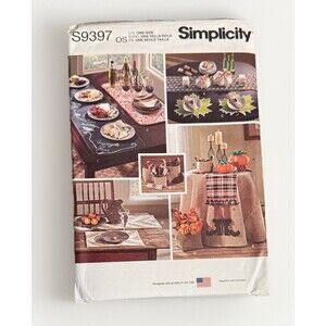 Simplicity S9397 Autumn Thanksgiving Halloween Tableware Uncut Sewing Pattern